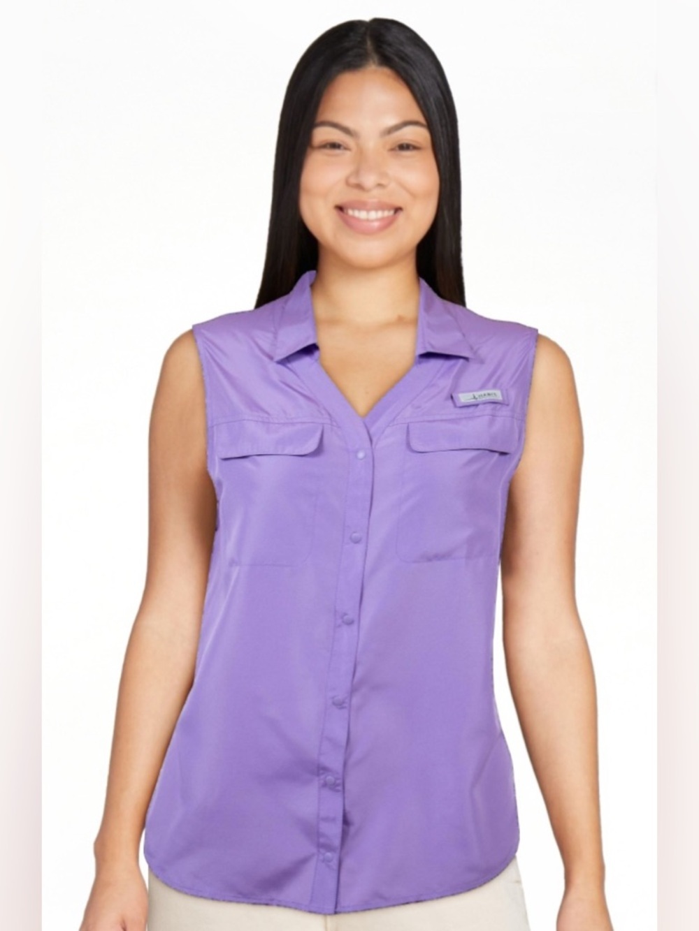NWT HABIT OUTDOORS Ladies Pike's Pier sleeveless shirt vibrant purple SPF 40 M